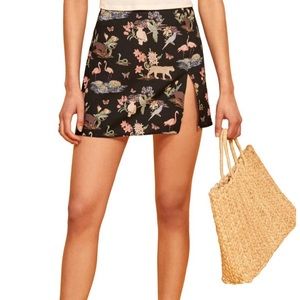 Reformation Margo Miniskirt Wildlife Print